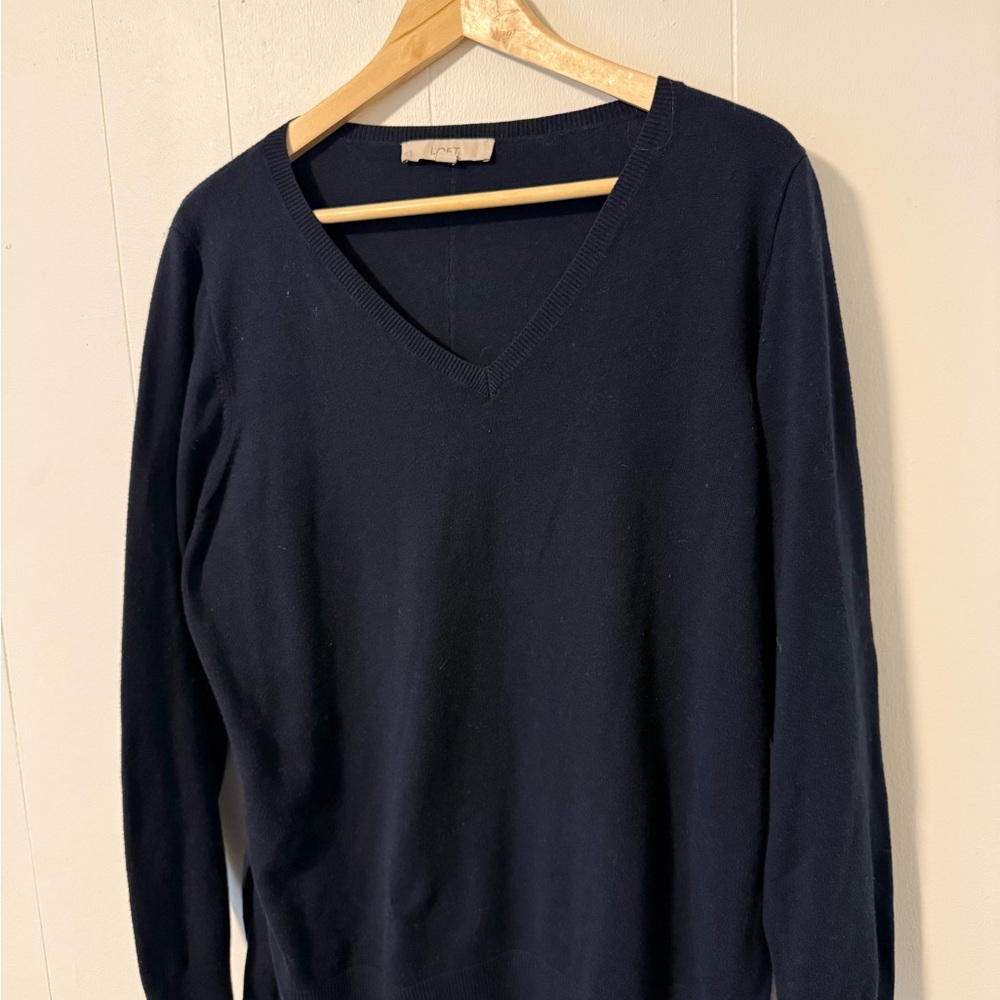 LOFT Deep Blue V-Neck Sweater